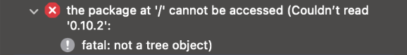 package cannot be accessed not a tree object